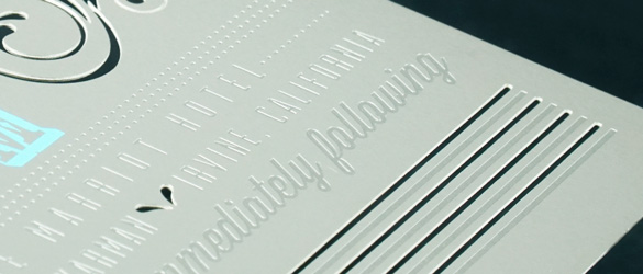 close up of cutouts on invitation