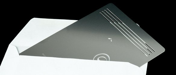 close up of invitation in envelope