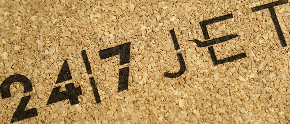 close up of cork after being etched