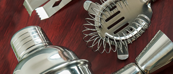 close up of martini tool set