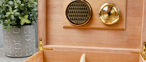 close up of humidor inside