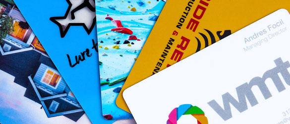 Fanned out Plastic Cards in Bright Colors and nice finish