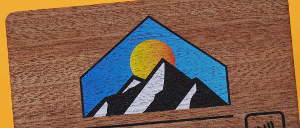 Colorful Print on Sapele Wood NFC Card