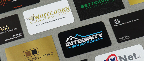 Overview image of multiple paper business cards