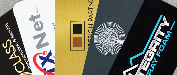 Paper Business Cards Fanned Out Vibrant Printing Examples