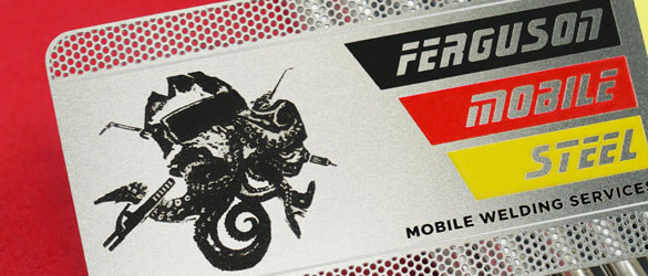 Stainless Steel Quick Metal Card Close Up Detail