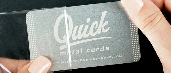 Quick Stainless Steel Metal Card in Clear Sleeve for protection