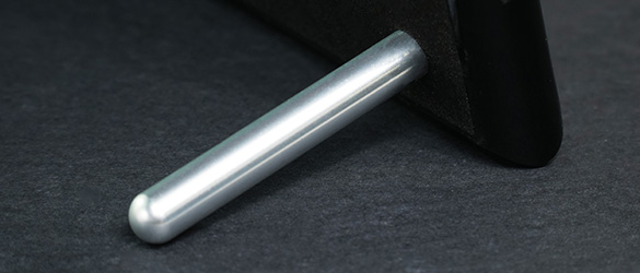 detachable silver pin stand on black piano finish plaque