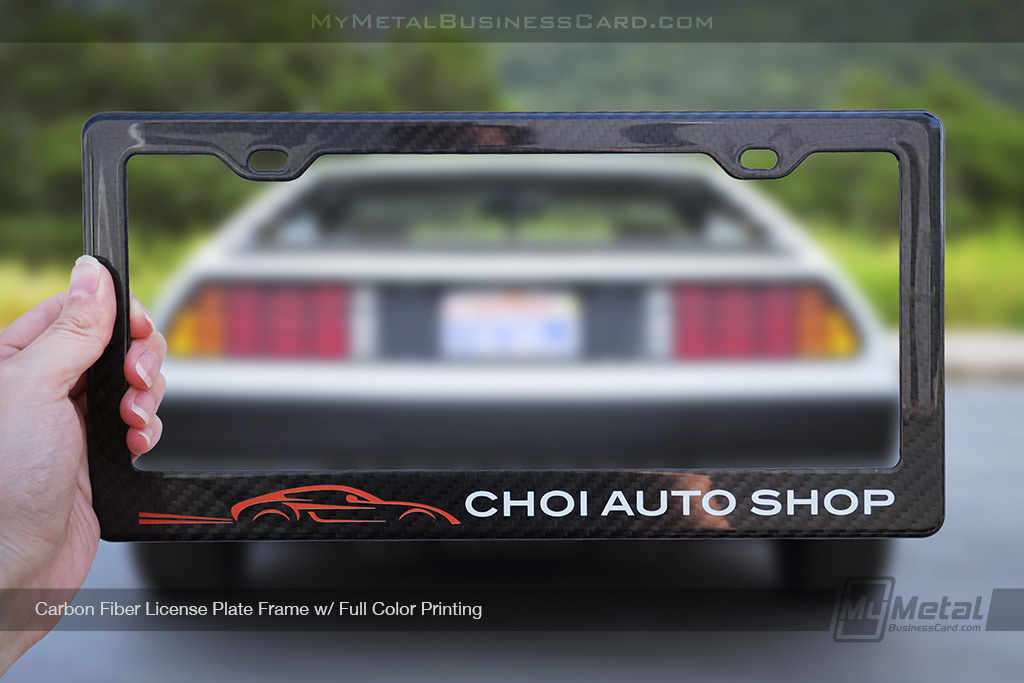 Custom 100% Carbon Fiber License Plate Frame - Personalized Text For Car, Truck, SUV