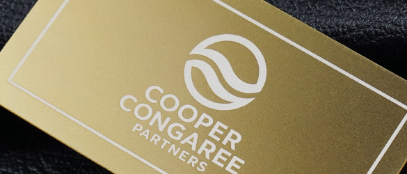 Brass Quick Metal Card with Silver Laser Etching