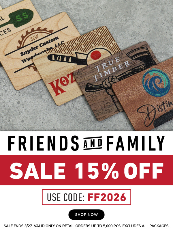 Friends and Family 15 Percent Off Sale