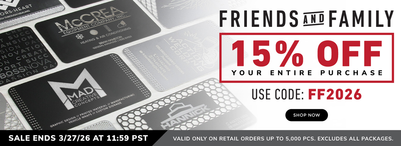 Friends and Family 15 Percent Off Sale