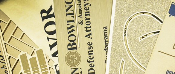 premium brass finish metal business card